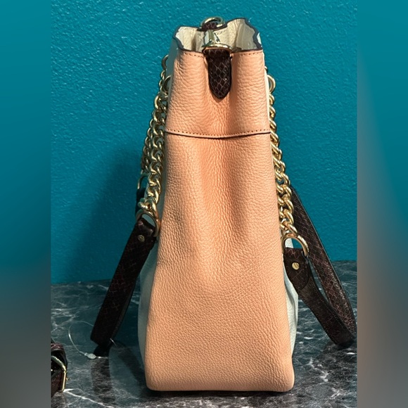 New Coach Cammie Chain Bucket Bag in Colorblock w/ Snakeskin CA430 - Picture 7 of 14